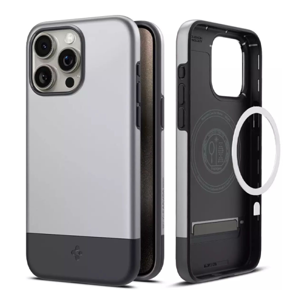 Spigen iPhone 15 Pro Style Armor MFit Case Classic Silver